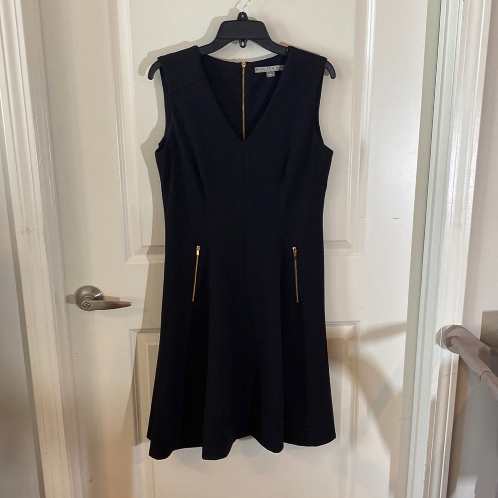 NWT V-neck Fit and Flare Black Dress